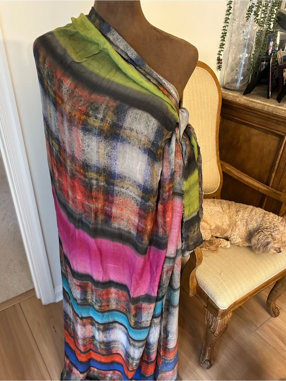 Multi-Color Lightweight Patterned Scarf - Picture 4 of 4